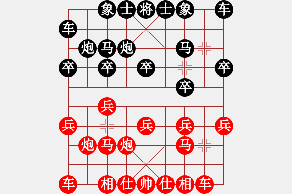 象棋棋譜圖片：過宮炮對黑7路卒左過宮炮（旋風(fēng)V7.0拆棋）和棋 - 步數(shù)：10 