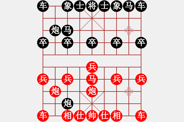 象棋棋譜圖片：角炮串打：兵不血刃的敗局 - 步數(shù)：10 