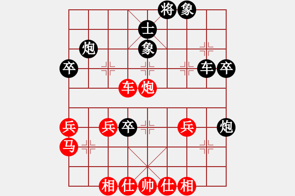 象棋棋譜圖片：當頭炮對屏風馬-56炮邊馬過河車 屏風馬進3卒（全局黑優(yōu)勢） - 步數(shù)：40 