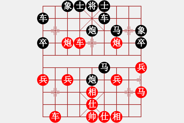 象棋棋譜圖片：℡過眼煙雲(yún)[536591536] -VS- 橫才俊儒[292832991]（天劍絕刀） - 步數(shù)：30 