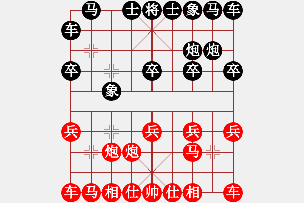 象棋棋譜圖片：過宮炮對(duì)黑3路卒右金鉤炮（基本格式） - 步數(shù)：10 