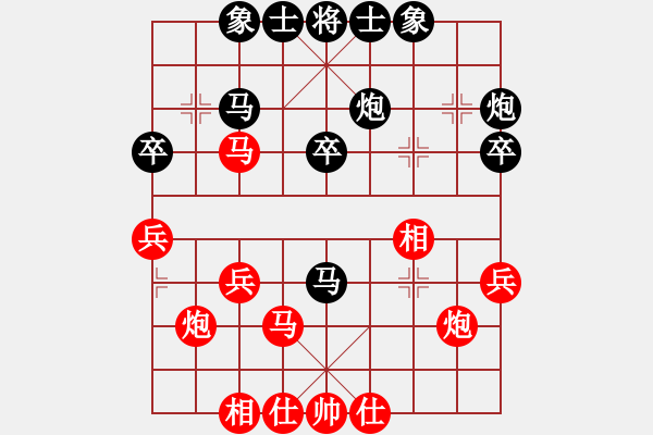 象棋棋譜圖片：2018.12.8.6五分鐘后勝飛相局對(duì)士角炮.pgn - 步數(shù)：30 