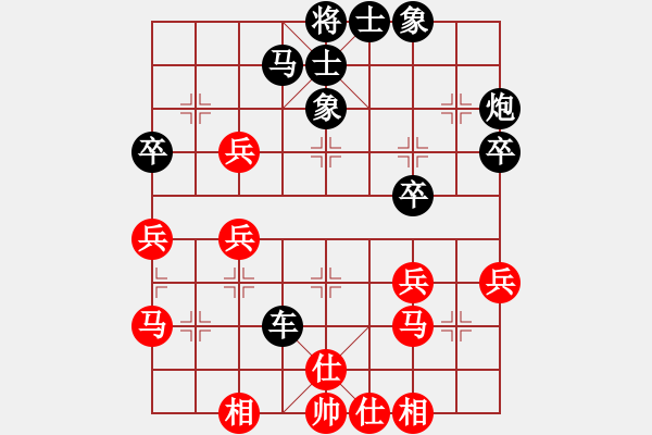 象棋棋譜圖片：下山王(8段)-和-去棋中論壇(月將) - 步數(shù)：40 