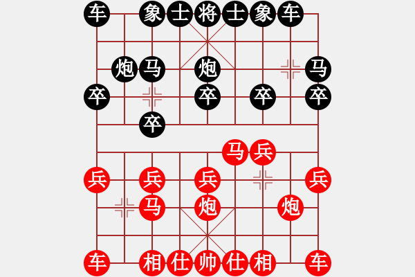 象棋棋谱图片：第01轮 第68台 广西 秦荣 先和 广西 吕皓 - 步数：10 
