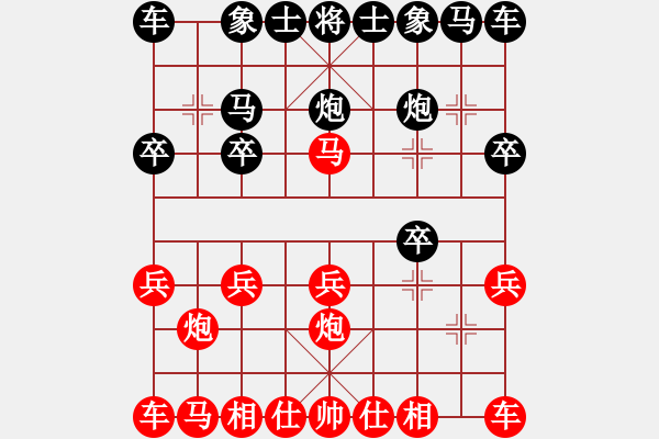 象棋棋譜圖片：20170205 后勝七一橋頭水果攤老板 仙人指路對卒底炮 紅馬八進(jìn)七 卒3進(jìn)1 馬六進(jìn)五 - 步數(shù)：10 