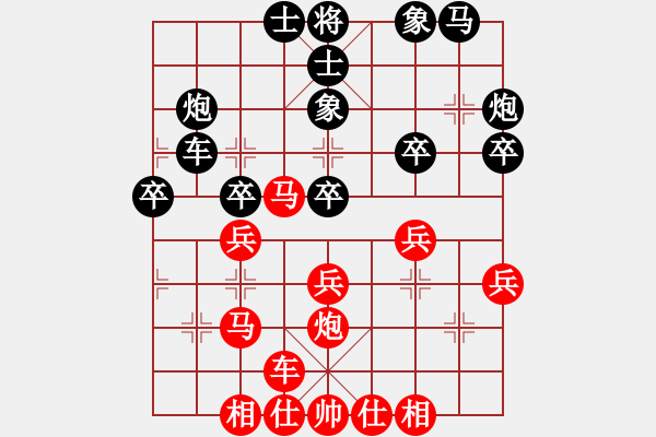 象棋棋譜圖片：Hau V3.5.Tien X9-6.Hau X1.3.Phuong An M3.4 - 步數(shù)：30 