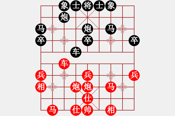 象棋棋谱图片：棋缘【8-1】先负张厚义【8-2】 - 步数：30 