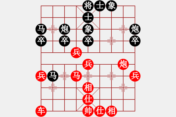 象棋棋譜圖片：兵炮布局-紅方補(bǔ)左仕布局分支(紅車(chē)一進(jìn)二式) - 步數(shù)：39 