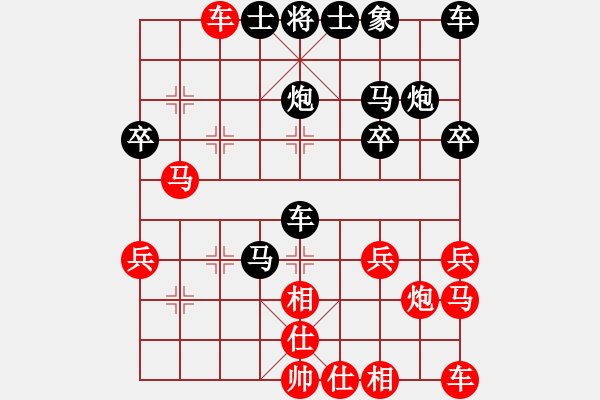 象棋棋譜圖片：勇闖天涯[1245153842] -VS- 橫才俊儒[292832991] - 步數(shù)：30 