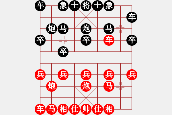 象棋棋譜圖片：順炮橫車應(yīng)直車過河（旋風(fēng)勝巫師業(yè)余級） - 步數(shù)：10 