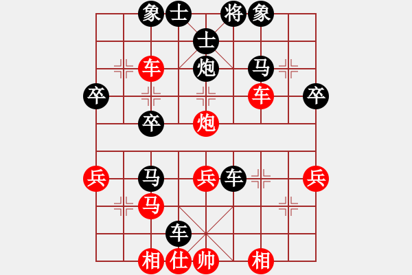 象棋棋譜圖片：順炮橫車應(yīng)直車過河（旋風(fēng)勝巫師業(yè)余級） - 步數(shù)：42 