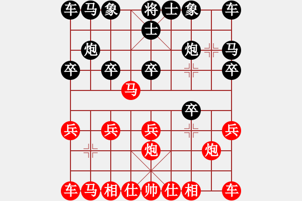 象棋棋譜圖片：2000局 E13-仙人指路轉(zhuǎn)左中炮對卒底炮-旋風(fēng)九專(菜鳥) 紅先負(fù) 旋風(fēng)引擎23層 - 步數(shù)：10 