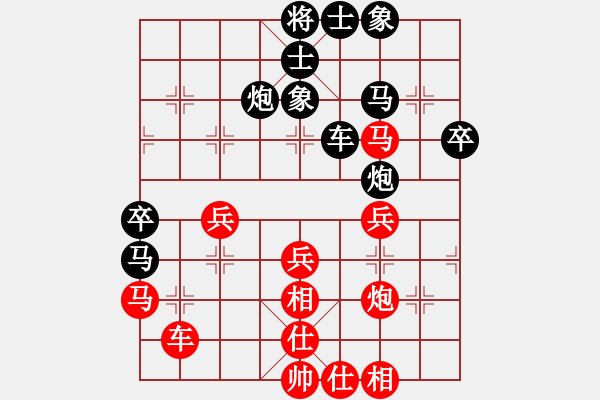 象棋棋譜圖片：中炮三兵對(duì)平炮兌車(chē)分析 - 步數(shù)：40 