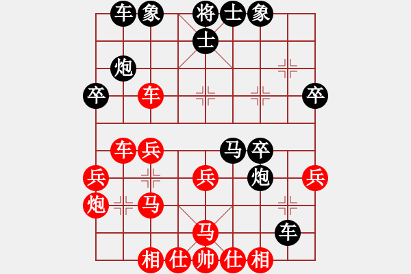 象棋棋譜圖片：2006年弈天迪瀾杯聯(lián)賽第四輪：九妹妹(6段)-勝-黑旋風李逵(月將) - 步數(shù)：30 