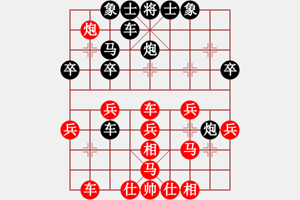 象棋棋譜圖片：7546局 B06-中炮對(duì)龜背炮-旋九專雙核-菜鳥 紅先負(fù) 旋風(fēng)引擎24層 - 步數(shù)：30 