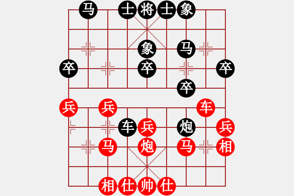 象棋棋譜圖片：順炮直車(chē)對(duì)緩開(kāi)車(chē)[ 黑過(guò)河炮]&實(shí)戰(zhàn)WPy001xxx - 步數(shù)：30 