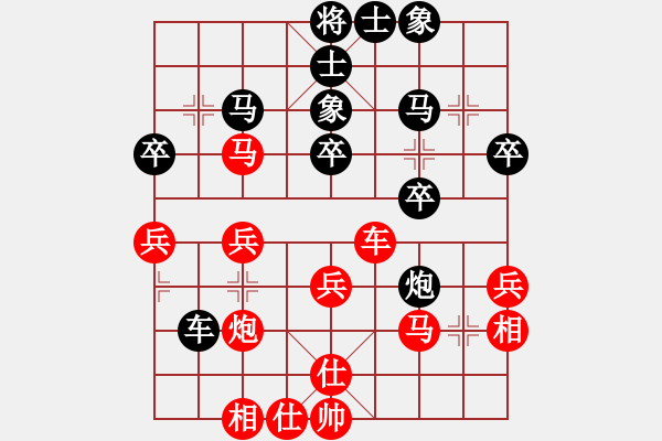 象棋棋譜圖片：順炮直車(chē)對(duì)緩開(kāi)車(chē)[ 黑過(guò)河炮]&實(shí)戰(zhàn)WPy001xxx - 步數(shù)：40 