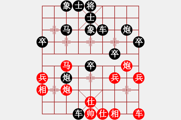 象棋棋譜圖片：C17后 中炮過(guò)河車(chē)盤(pán)頭馬對(duì)屏風(fēng)馬-解拆 - 步數(shù)：40 