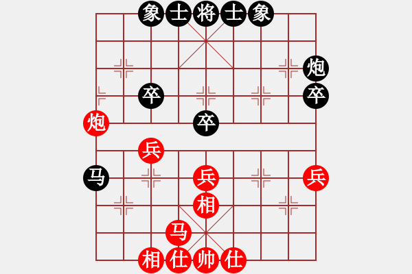 象棋棋譜圖片：一心下棋(月將)-和-飛天盾地(人王) - 步數(shù)：40 