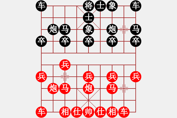 象棋棋譜圖片：中炮對(duì)反宮馬（紅勝） - 步數(shù)：10 