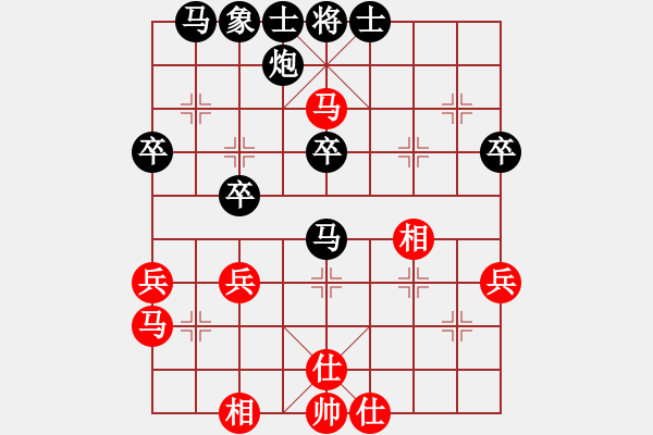 象棋棋譜圖片：《學(xué)習(xí)大師后手》邊馬拐角馬進(jìn)炮封車(chē)破起馬局邊馬邊炮士角炮 - 步數(shù)：40 