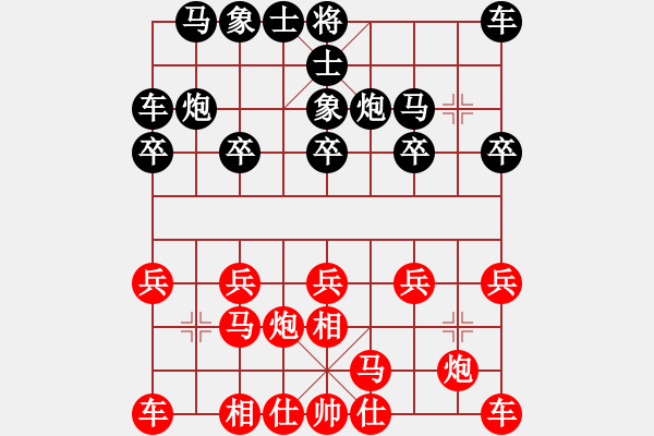 象棋棋譜圖片：笑笑[紅] -VS- 戰(zhàn)神大官人[黑] - 步數(shù)：10 