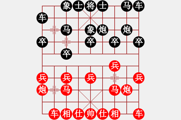 象棋棋譜圖片：強(qiáng)軟的過宮炮對仙人思路 - 步數(shù)：10 