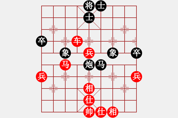 象棋棋譜圖片：20170816 先勝Q(mào)Q業(yè)五 五六炮對反宮馬搶挺7卒 馬八進七 黑炮2退1 車1平2 - 步數(shù)：60 