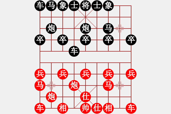 象棋棋譜圖片：《學(xué)習(xí)大師后手》中炮橫車雙正馬進(jìn)車巡河破過宮炮八退一上邊馬踩車 - 步數(shù)：10 