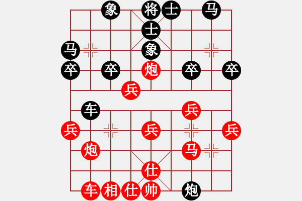 象棋棋譜圖片：中炮對(duì)屏風(fēng)馬之五 - 步數(shù)：30 