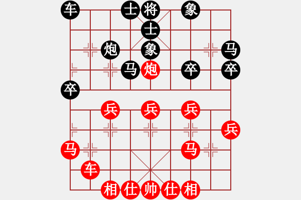 象棋棋譜圖片：探手羅漢(9段)-勝-注冊(cè)成功了(9段)五七炮互進(jìn)三兵對(duì)屏風(fēng)馬邊卒右馬外盤河 紅左橫車 - 步數(shù)：30 