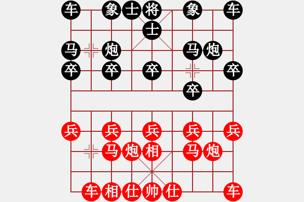 象棋棋譜圖片：紅反宮馬對黑單提馬（九） - 步數(shù)：10 