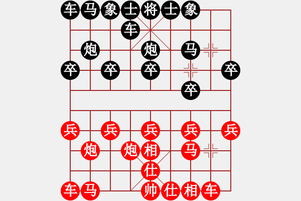 象棋棋譜圖片：金鉤炮[紅] -VS- 挑戰(zhàn)高手[黑] - 步數(shù)：10 