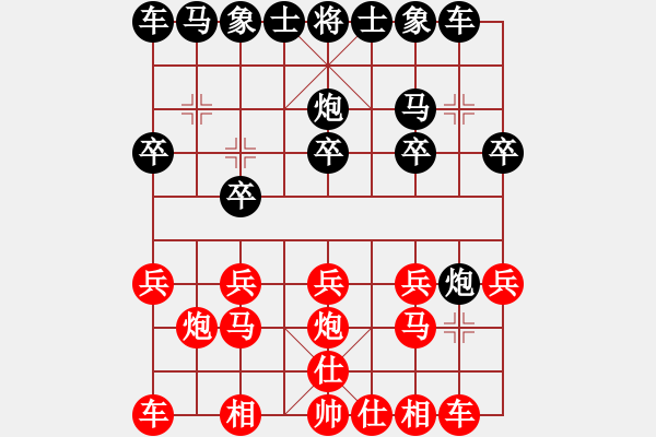 象棋棋譜圖片：xyz[紅] -VS- [天]醉棋兒[黑] - 步數(shù)：10 