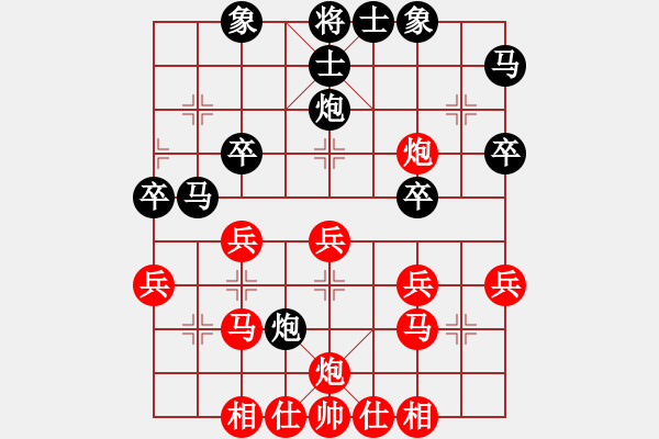 象棋棋譜圖片：絕對(duì)人機(jī)棋(3段)-勝-寶貝好好(8段) - 步數(shù)：30 