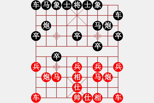 象棋棋譜圖片：qq[紅] -VS-行者必達(dá) [黑]【起馬 負(fù) 進(jìn)兵】 - 步數(shù)：10 