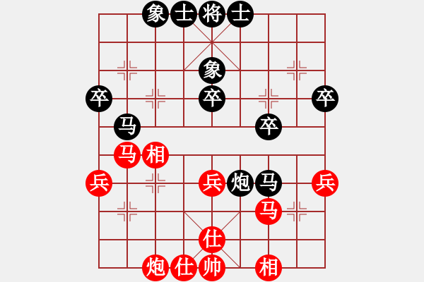 象棋棋譜圖片：qq[紅] -VS-行者必達(dá) [黑]【起馬 負(fù) 進(jìn)兵】 - 步數(shù)：40 