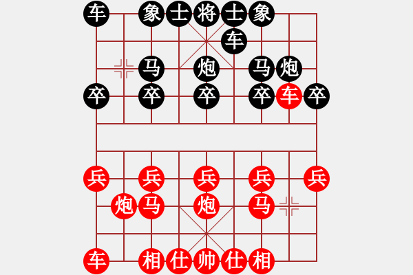 象棋棋譜圖片：7527局 B06-中炮對龜背炮-旋九專雙核-菜鳥 紅先負(fù) 旋風(fēng)引擎24層 - 步數(shù)：10 