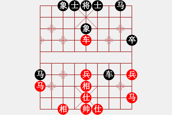 象棋棋譜圖片：五七炮進三兵對屏風(fēng)馬進3卒 紅左橫車對黑兌邊卒（黑士4進5）   呂欽妹(月將)-和-明月幾時有(月 - 步數(shù)：50 