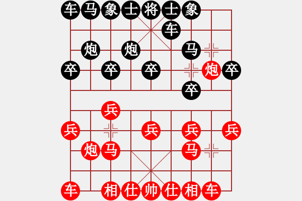 象棋棋譜圖片：730局 E04-仙人指路對士角炮或過宮炮-旋風九專雙核 紅先負 小蟲引擎25層 - 步數(shù)：10 