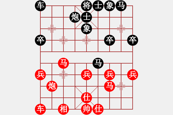 象棋棋譜圖片：中炮巡河車對屏風(fēng)馬(業(yè)五升業(yè)六評測對局)我先勝 - 步數(shù)：30 