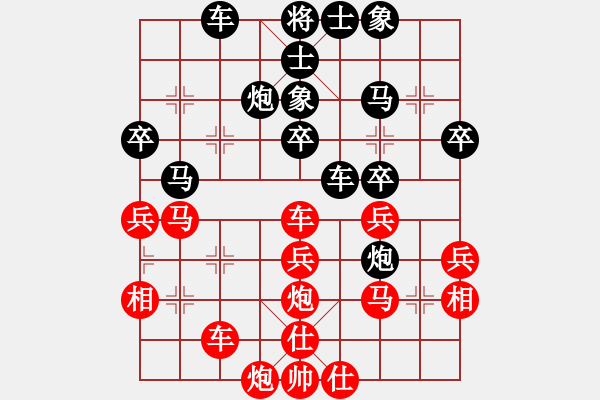 象棋棋譜圖片：五六炮邊馬不進(jìn)兵對(duì)屏風(fēng)馬進(jìn)3卒 - 步數(shù)：40 