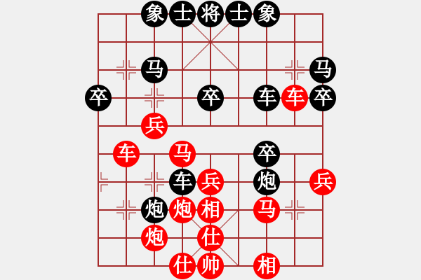 象棋棋譜圖片：過(guò)宮炮正馬對(duì)黑右正馬（旋風(fēng)V7.0先勝巫師專業(yè)級(jí)） - 步數(shù)：40 