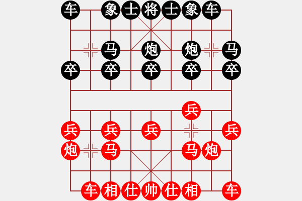 象棋棋譜圖片：245局 E03- 仙人指路對(duì)中炮-BugChess19-04-09 x64 NO SSE4-2( - 步數(shù)：10 