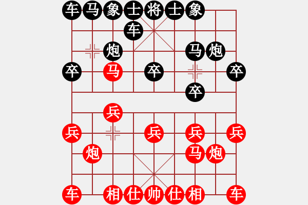 象棋棋譜圖片：屏風(fēng)馬對屏風(fēng)馬五四馬七進(jìn)六 - 步數(shù)：10 