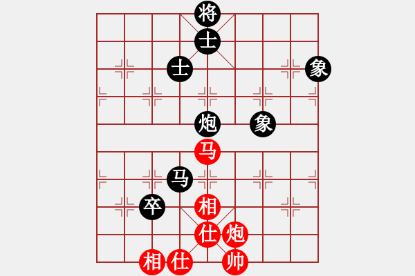 象棋棋譜圖片：賽文貓(6段)-和-天創(chuàng)(9段) 中炮左邊馬對屏風(fēng)馬 紅左橫車 - 步數(shù)：160 