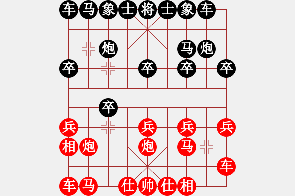 象棋棋譜圖片：后負 中炮橫車 電腦分析1 - 步數(shù)：10 