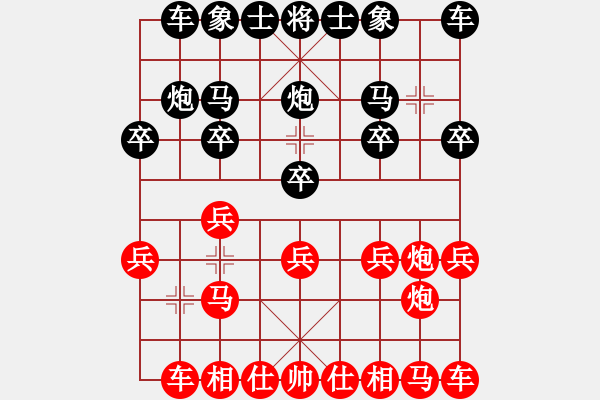 象棋棋譜圖片：金庸一品堂棋社 金庸武俠令狐沖 先勝 安新白洋淀左疊炮 - 步數(shù)：10 