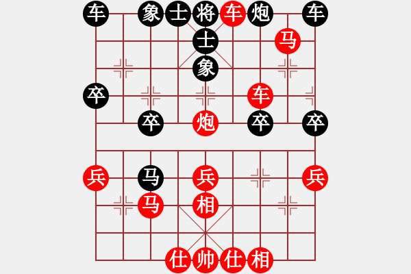 象棋棋譜圖片：橫才俊儒[紅] -VS- y.m.x[黑] 立雪陳門 - 步數(shù)：33 