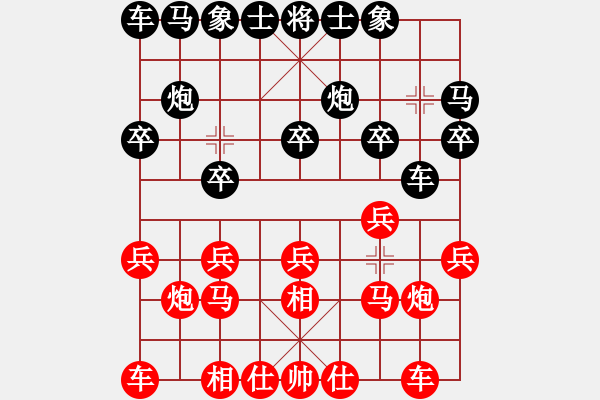 象棋棋谱图片：左文静 先负 张婷婷 - 步数：10 